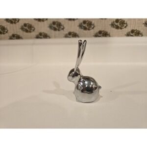 Umbra Heavy Silver Chrome Metal Rabbit Figure - Ring Holder Bunny Ears-PREOWNED